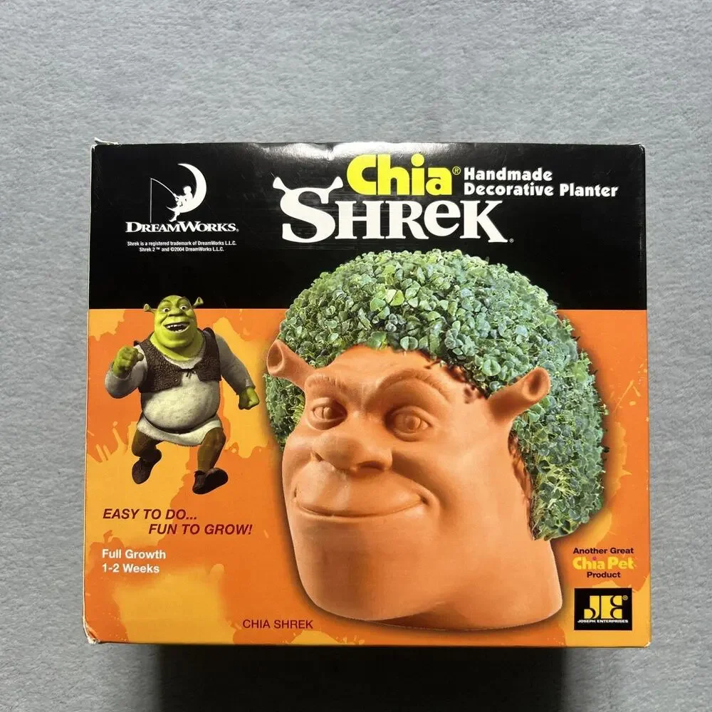 Shrek Chia Pet DreamWorks Handmade Decorative Ceramic Planter Brand New Open Box